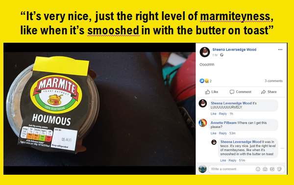 Marmite Houmous is here!  Will you love it or hate it?